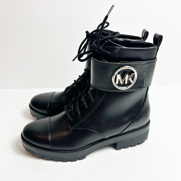 MICHAEL KORS TATUM LEATHER ANKLE COMBAT WOMEN BOOTS 6M NEW WITH STICKER TAGS - Picture 5 of 9